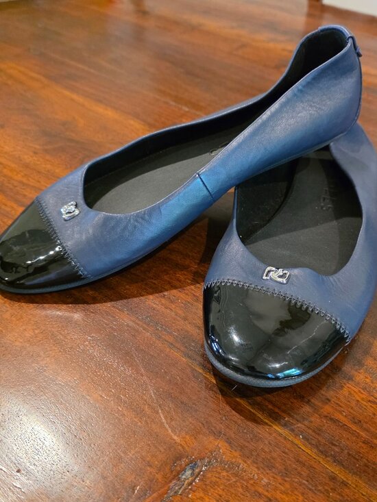 AEROSOLES Shoes - Aerosoles Navy Blue Piper Ballet Flat with Silver Hardware